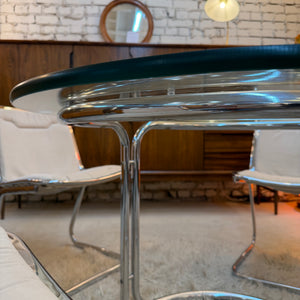 Runder Esstisch Chrom & Glas aus Italien