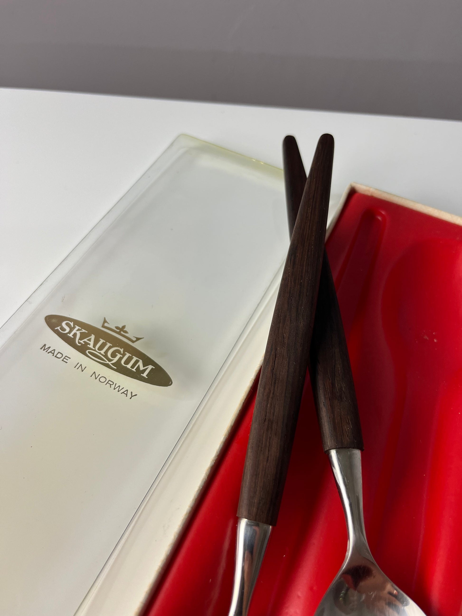 Salatbesteck Teak von Skaugum aus Norwegen