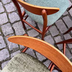 Set: 4x Esszimmerstuhl grün Teak