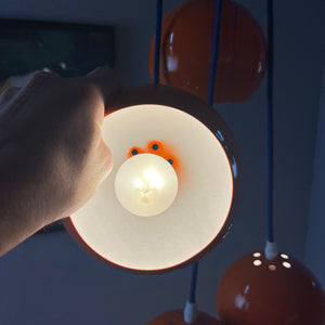 Kugellampe neu lackiert orange aus Dänemark