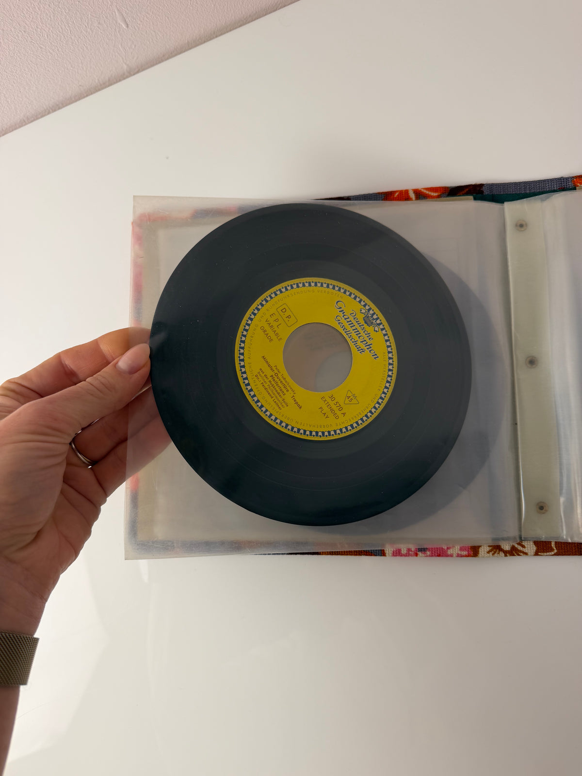Schallplattenmappe floral für Vinyl Singles