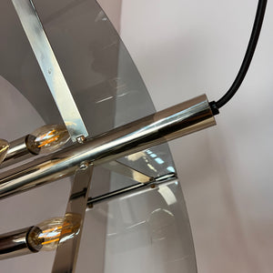 Hängelampe Chrom & Rauchacryl