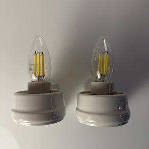 Set: 2x Wandlampe Modell 6080 weiß von Sigvard Bernadotte für Ifö