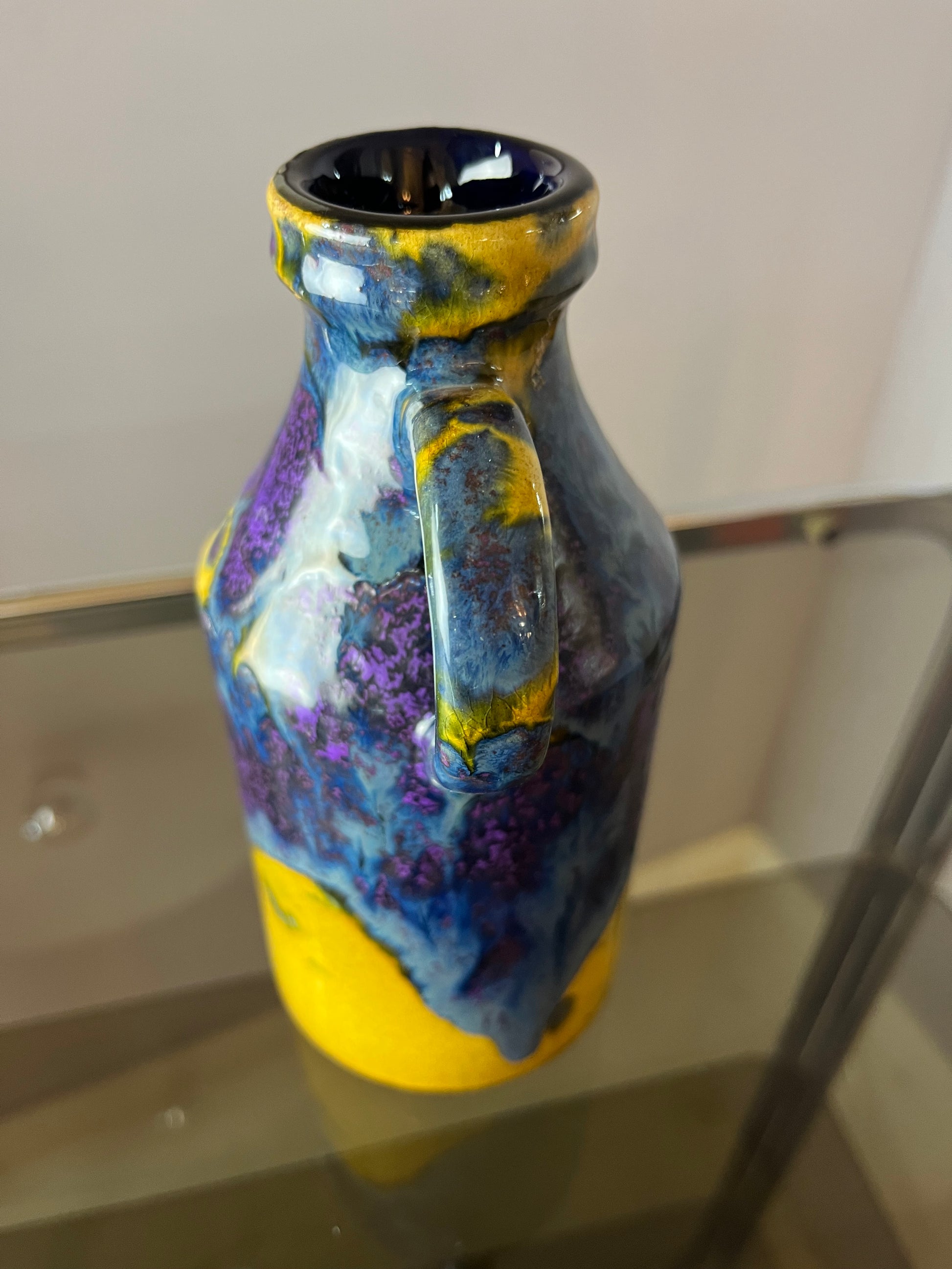 Vase gelb lila von Marei Keramik