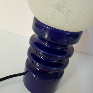 Tischlampe blau Keramik Glas von Cari Zalloni für Dümler & Breiden