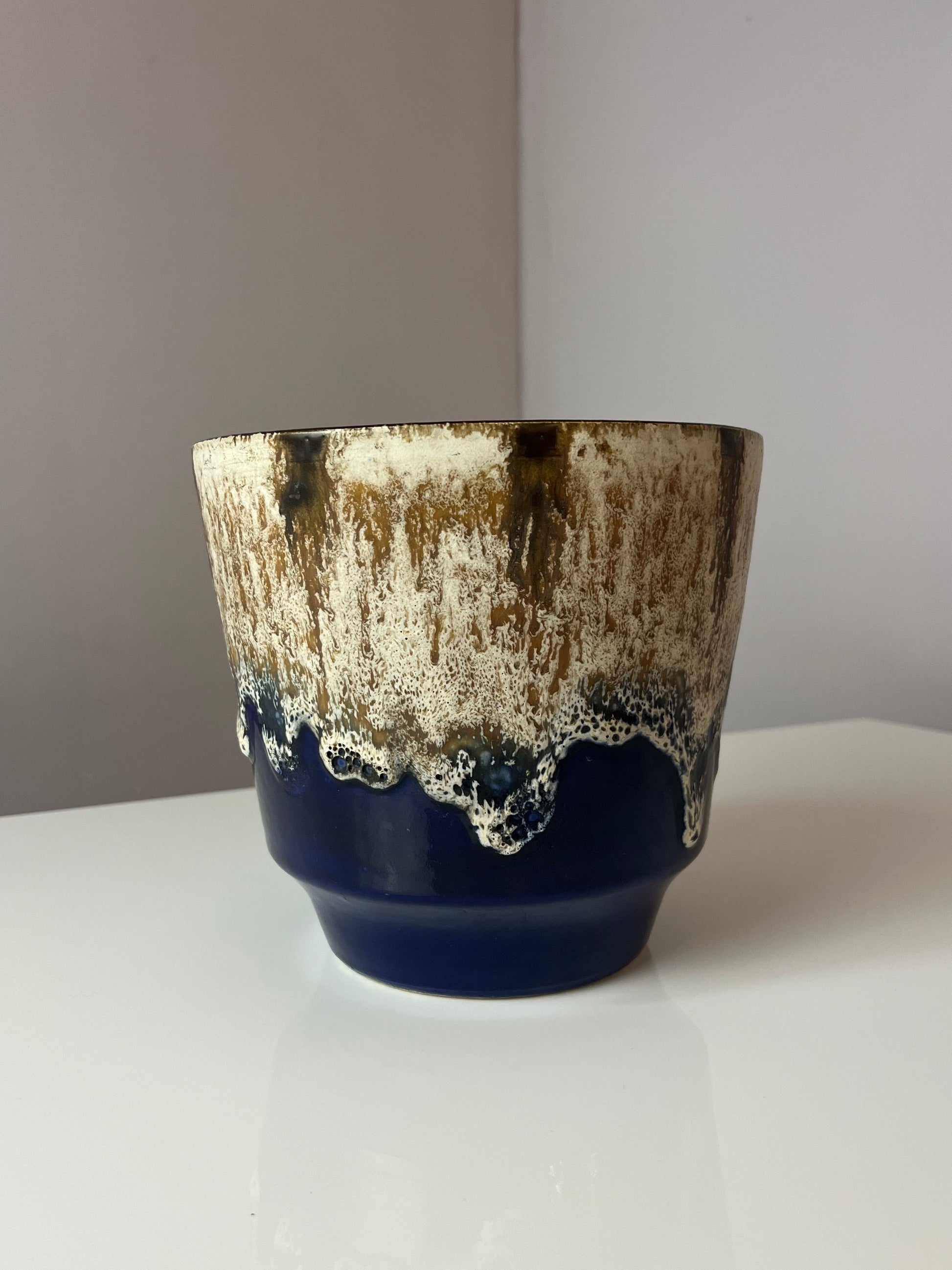Blumentopf Fat Lava blau