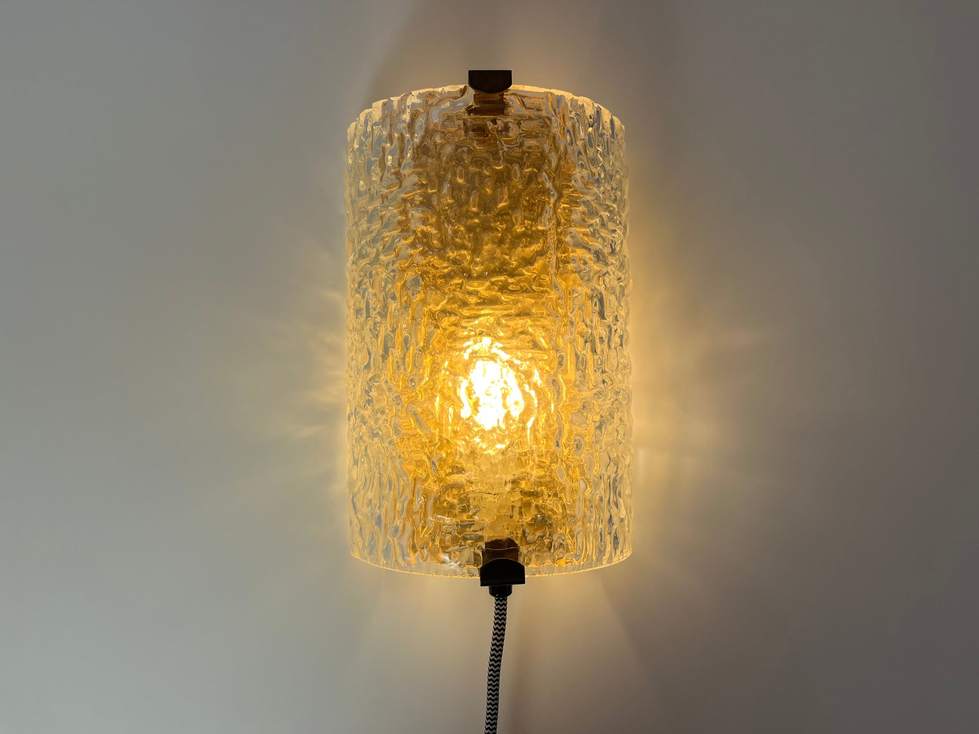 Wandlampe Glas Messing von Orrefors