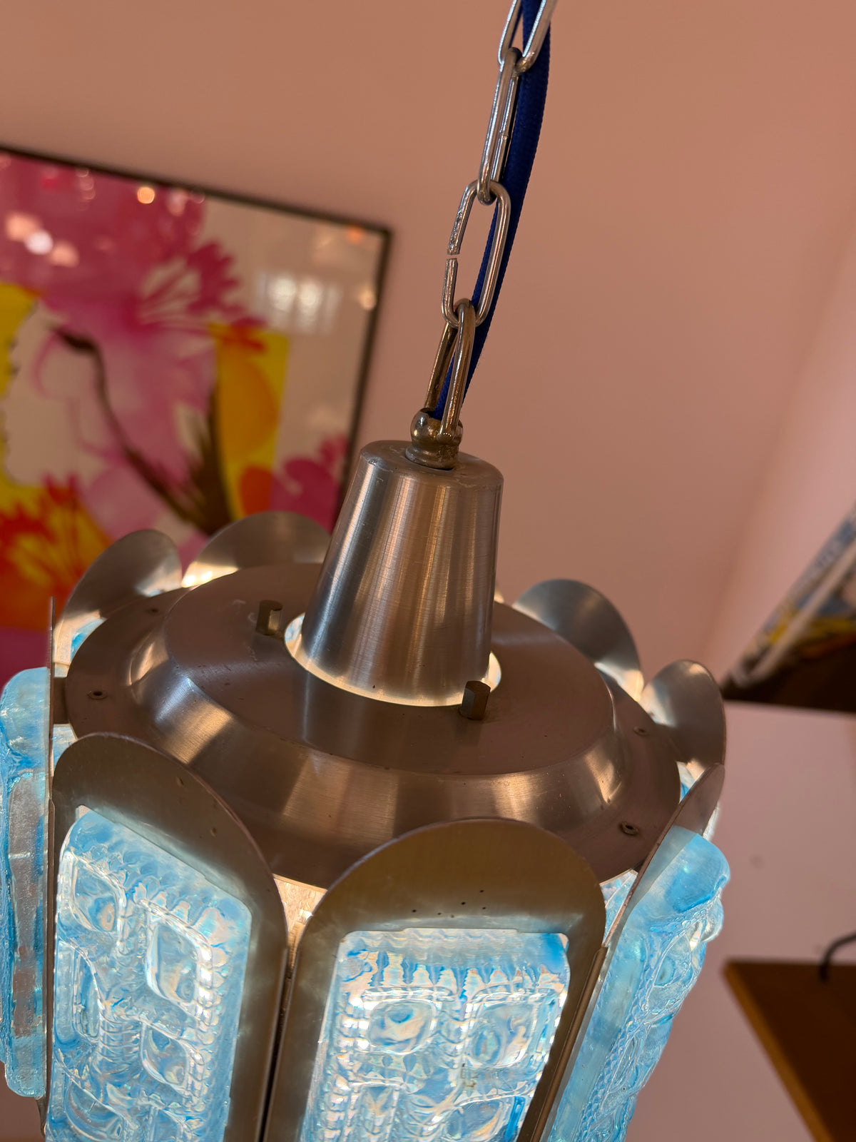 Hängelampe blau silber von Vitrika