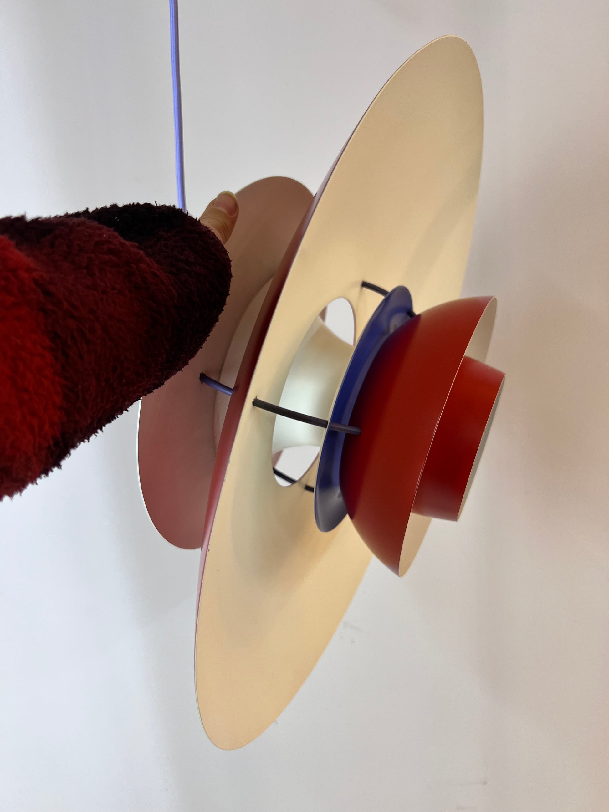 Lamellenlampe PH5 rot von Poul Henningsen für Louis Poulsen