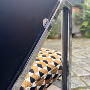 Sessel Mondi braun schwarz Chrom von Jouko Järvisalo für Inno Interior Oy - neu gepolstert