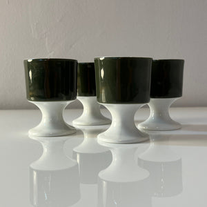 Set: 4x Eierbecher Modulation Secunda grün von Tapio Wirkkala für Rosenthal