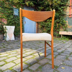 Polsterstuhl GS 600 creme Teak Wolle von Arne Wahl Iversen für Glyngøre Stolefabrik