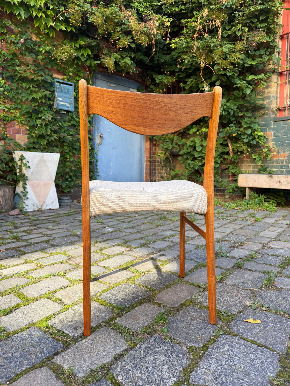 Polsterstuhl GS 600 creme Teak Wolle von Arne Wahl Iversen für Glyngøre Stolefabrik