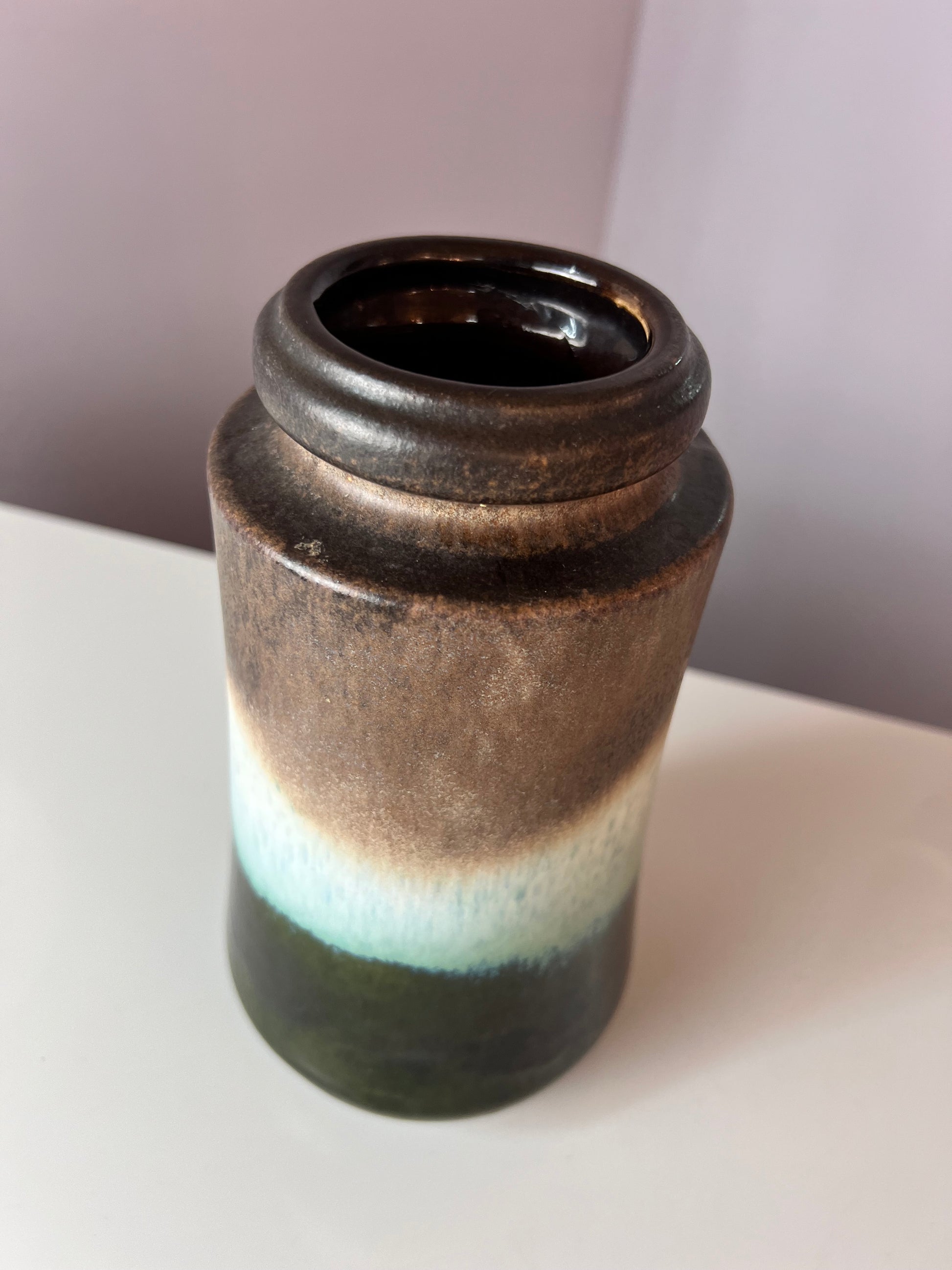 Vase 549-27 grün braun von Scheurich West Germany