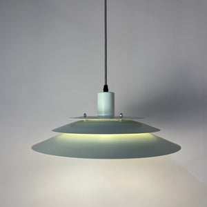 Lamellenlampe weiß mit marmorierter Glaslamelle von Jeka