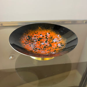 Schale orange schwarz Emaille