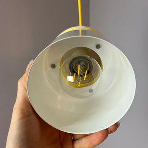 Hängelampe neu lackiert weiß gelb