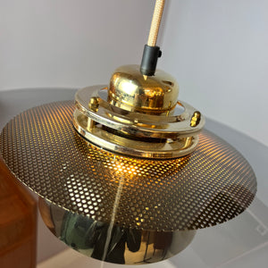 Lamellenlampe Gold Rauchglas aus Dänemark