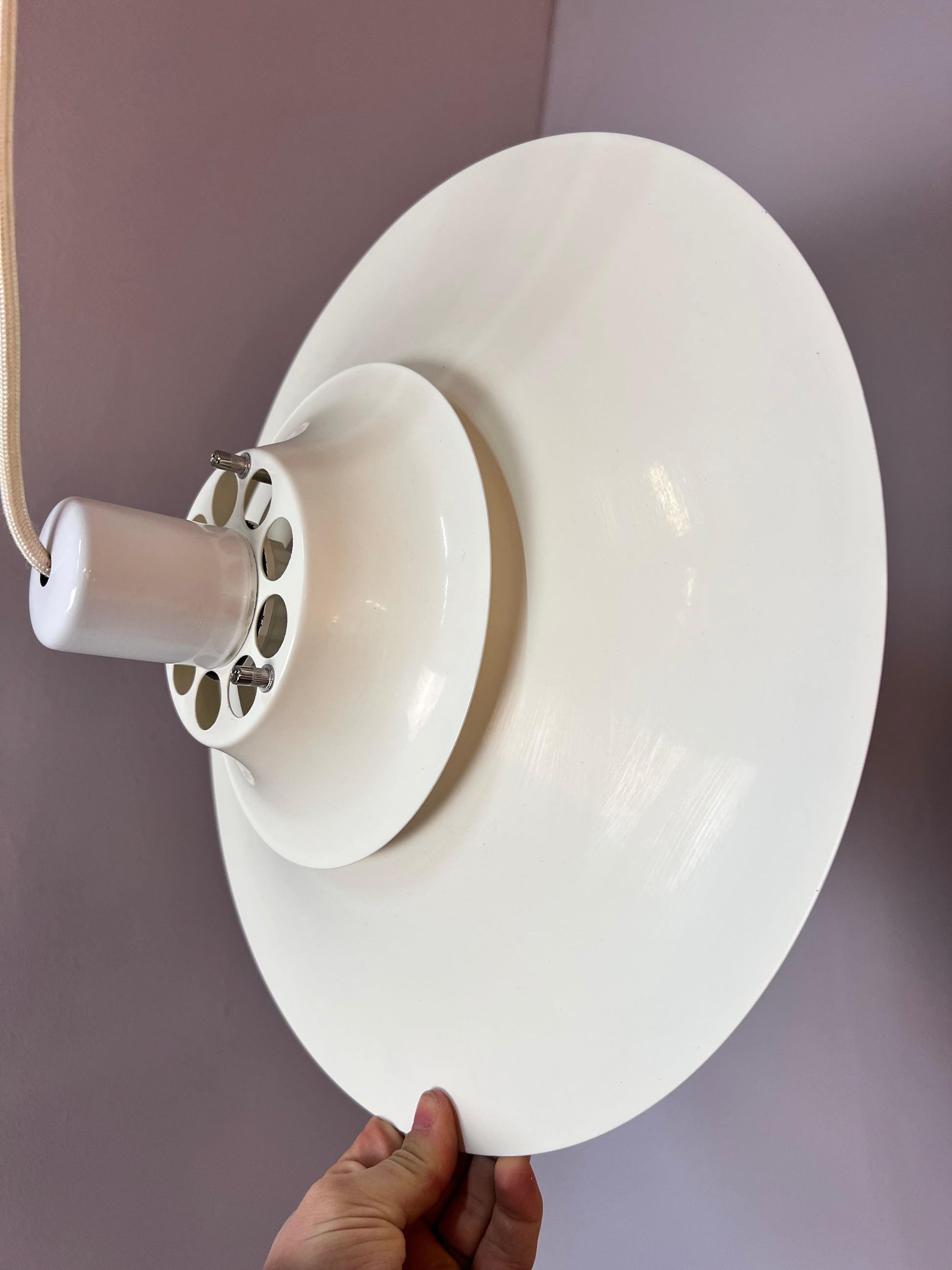 Dänische Lamellenlampe cremeweiss