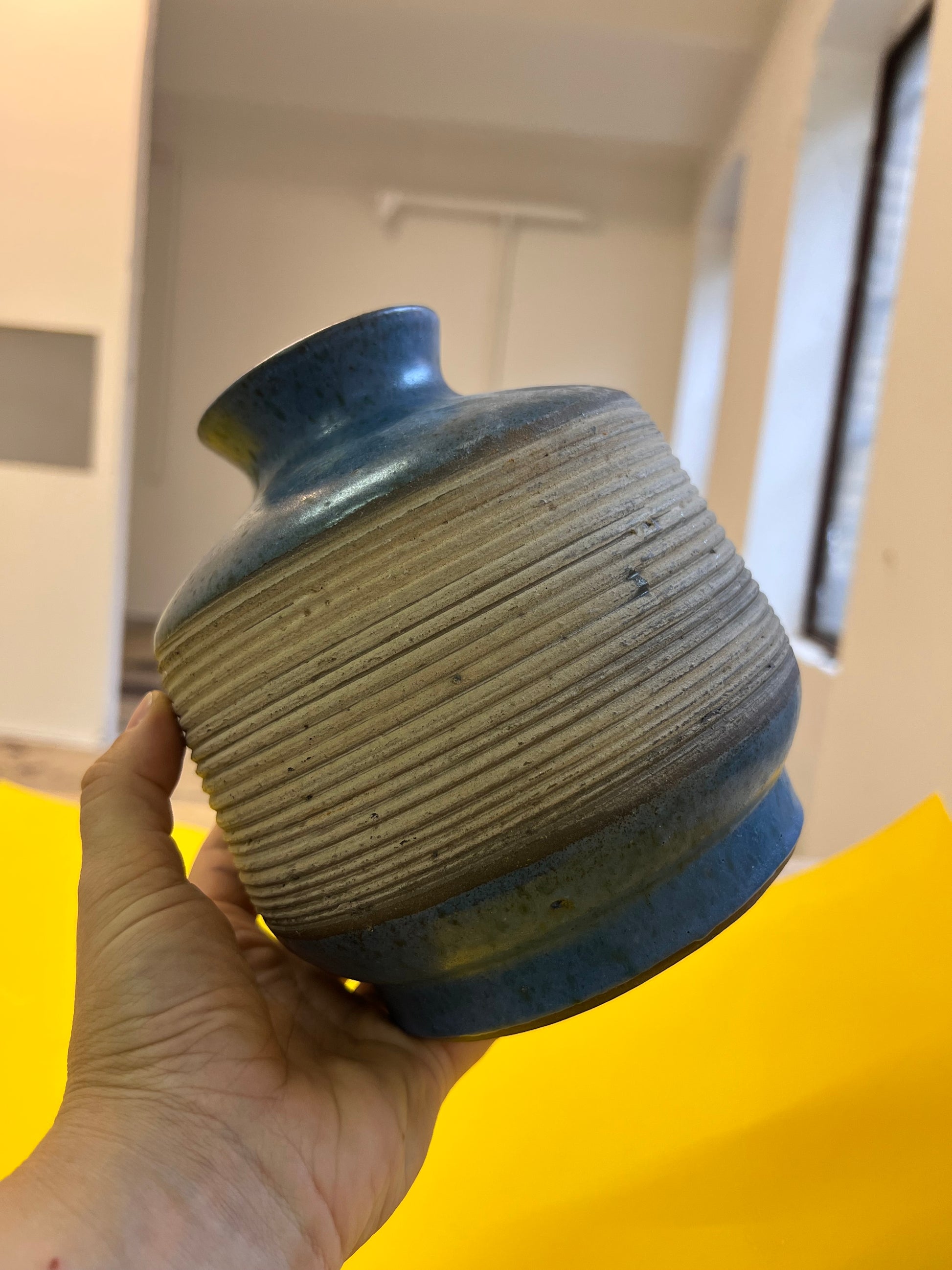 Vase blau braun Kunstkeramik von Karl Jüttner DDR