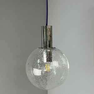 Hängelampe Größe S Einschlussglas Chrom von Doria