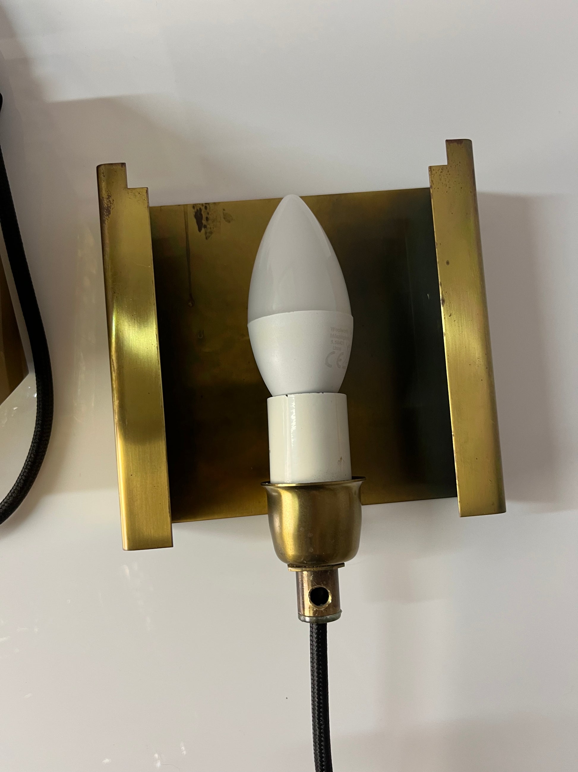 Set: 2x Wandlampe Kalmarlampet 17205 gold Messing Glas von Vitrika