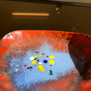 Mini Schale rot blau Emaille