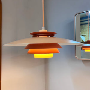 Lamellenlampe neu lackiert orange rot aus Dänemark
