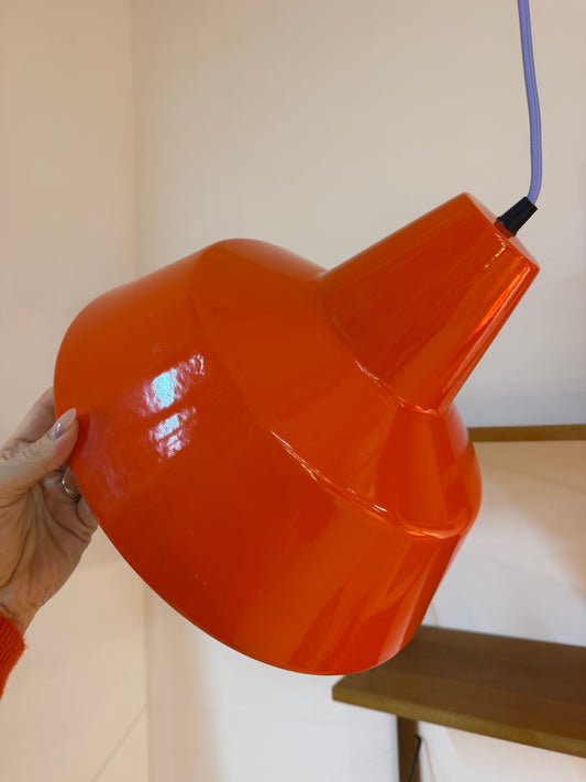 Industrielampe orangerot Emaille von Louis Poulsen
