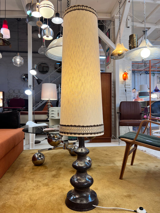 Stehlampe dunkelbraun beige Keramik von EEA Leuchten