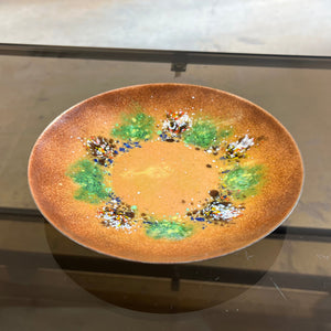 Schale braun grün Emaille