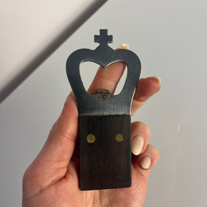 Flaschenöffner Teak mit Krone aus Dänemark
