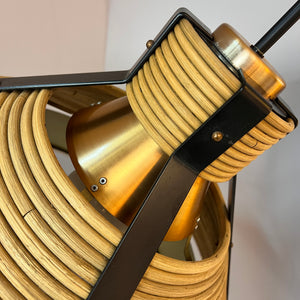 Hängelampe Rattan Kupfer von Doria Leuchten