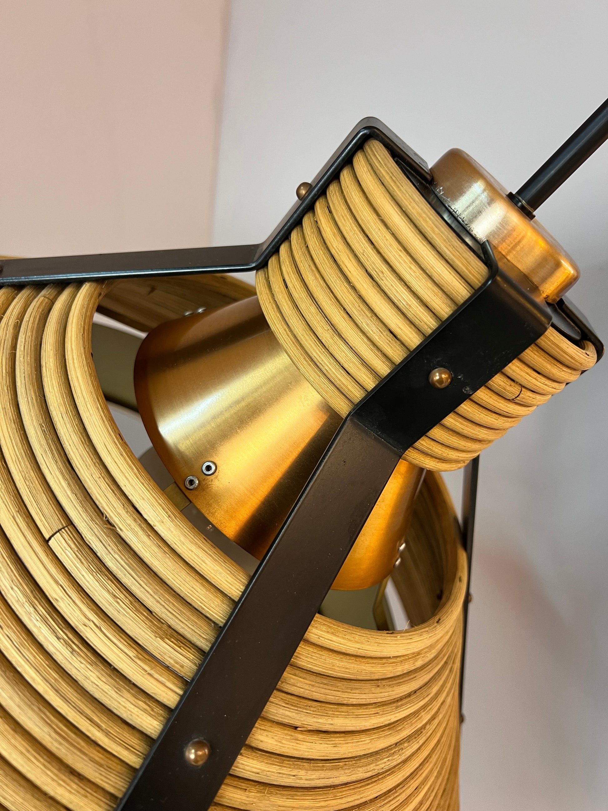 Hängelampe Rattan Kupfer von Doria Leuchten