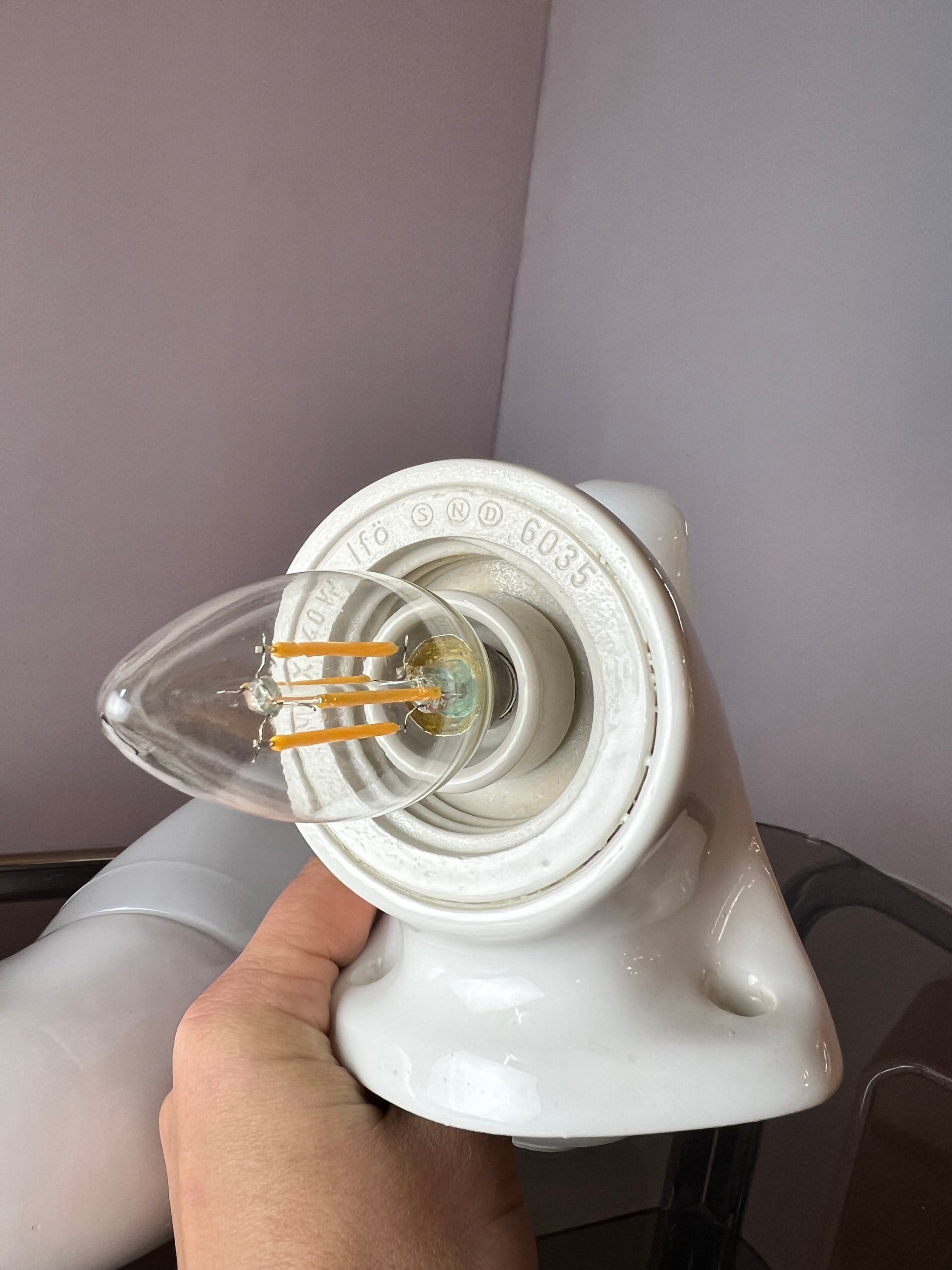 Set: 2x Wandlampe Modell 6035 weiß von Sigvard Bernadotte für Ifö