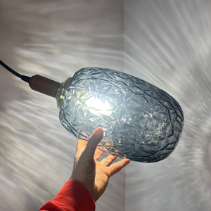 Hängelampe Glas Teak