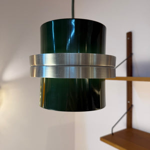 Hängelampe grün silber aus Dänemark