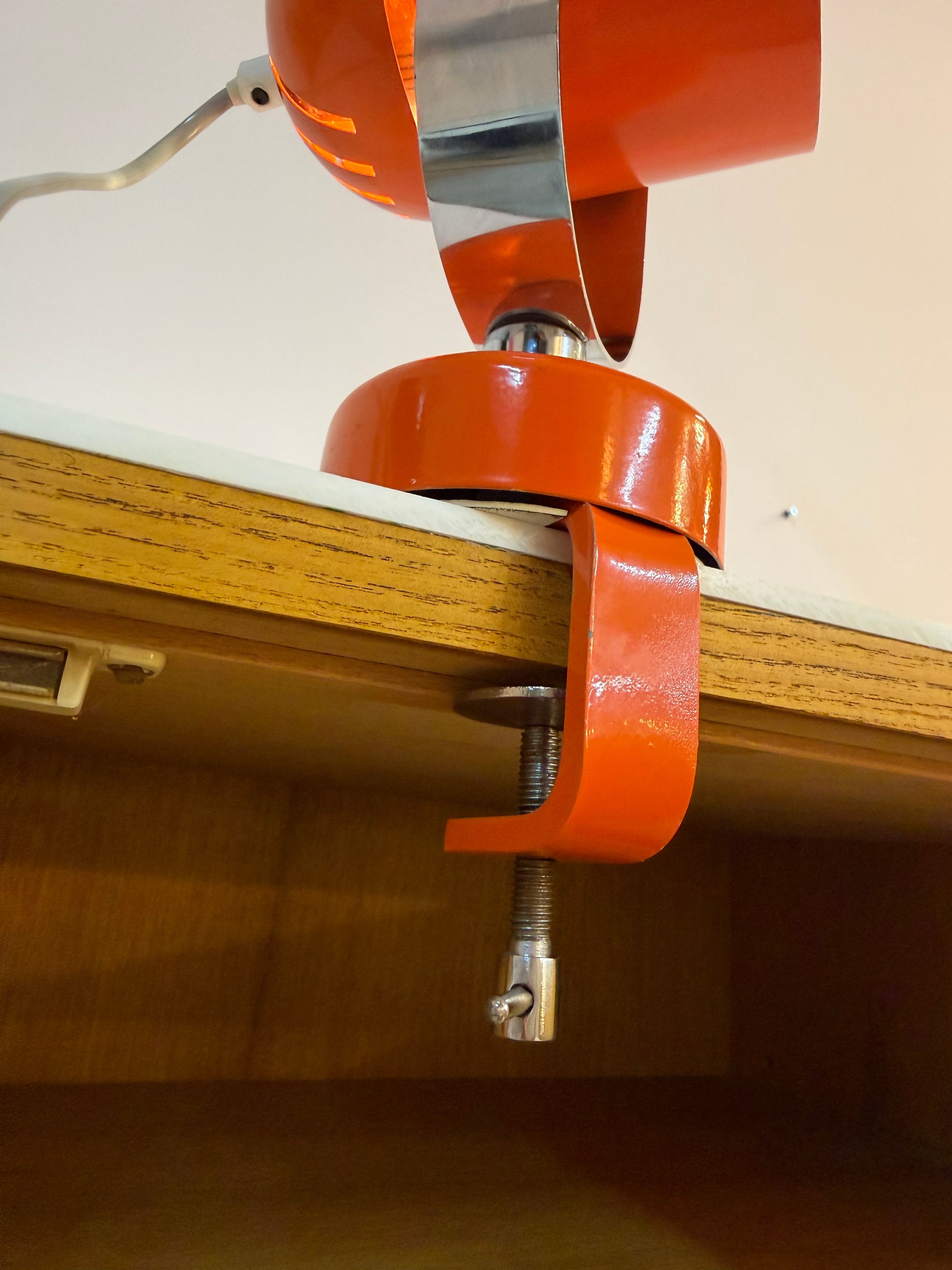 Klemmlampe / Wandlampe Combi Lux orange Chrom von Stanislav Indra für Lidokov Boskovice