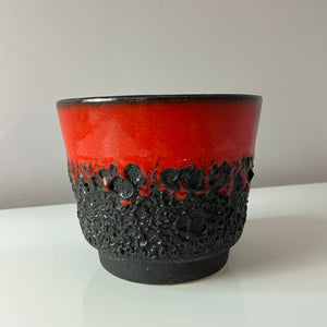 Blumentopf Fat Lava rot braun Keramik