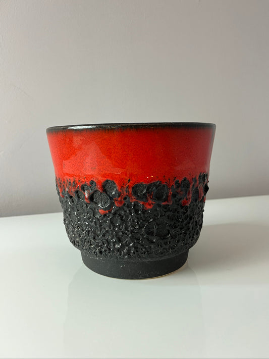 Blumentopf Fat Lava rot braun Keramik