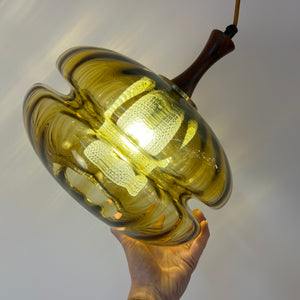 Hängelampe Glas Teak von Orrefors