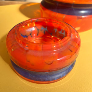 Set: Vase und Aschenbecher orange 70er