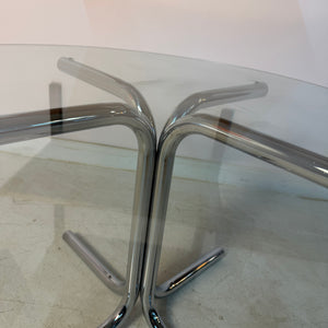 Runder Couchtisch Glas & Chrom