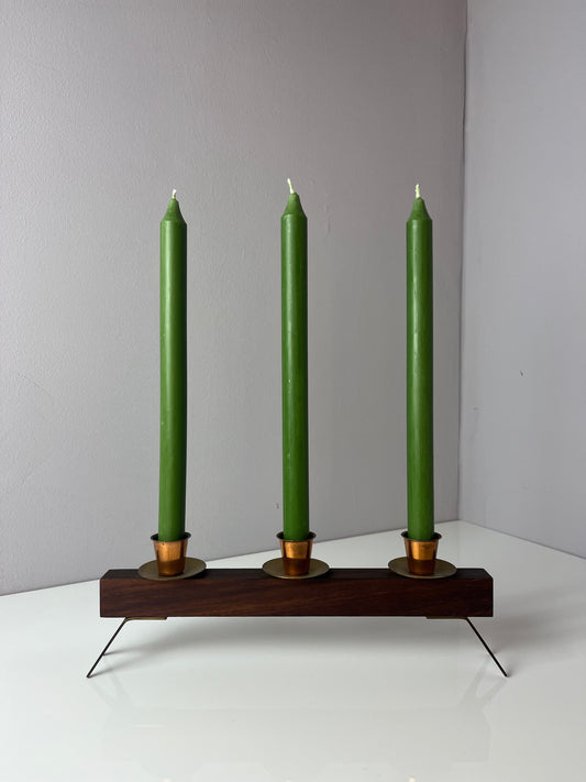 Kerzenständer Teak Messing