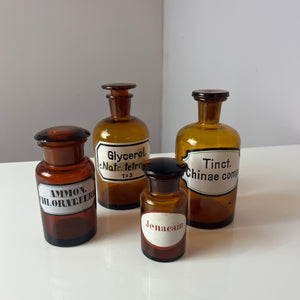 Set: 4x Apothekerglas braun