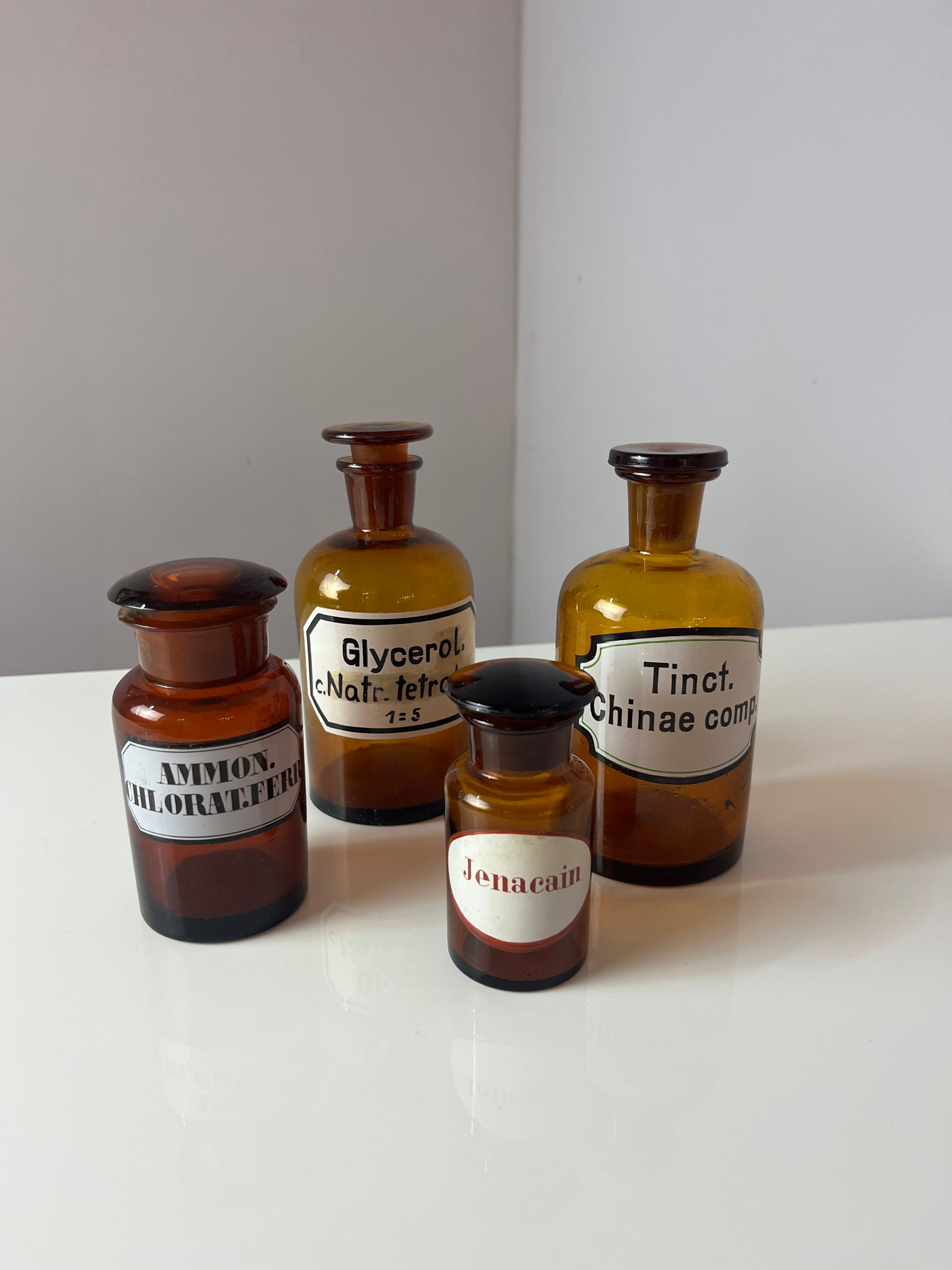 Set: 4x Apothekerglas braun