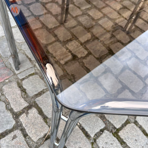 Hexagon Esstisch Rauchglas Chrom