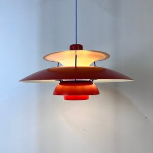 Lamellenlampe PH5 rot von Poul Henningsen für Louis Poulsen