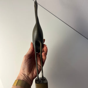 Kranich graugrün Holz aus Dänemark