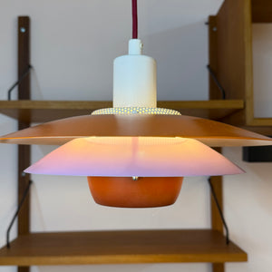 Lamellenlampe neu lackiert orange lila aus Dänemark